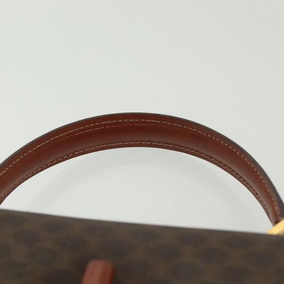 CELINE Macadam Canvas Hand Bag Pvc Leather Brown Gold - Picture 8 of 13